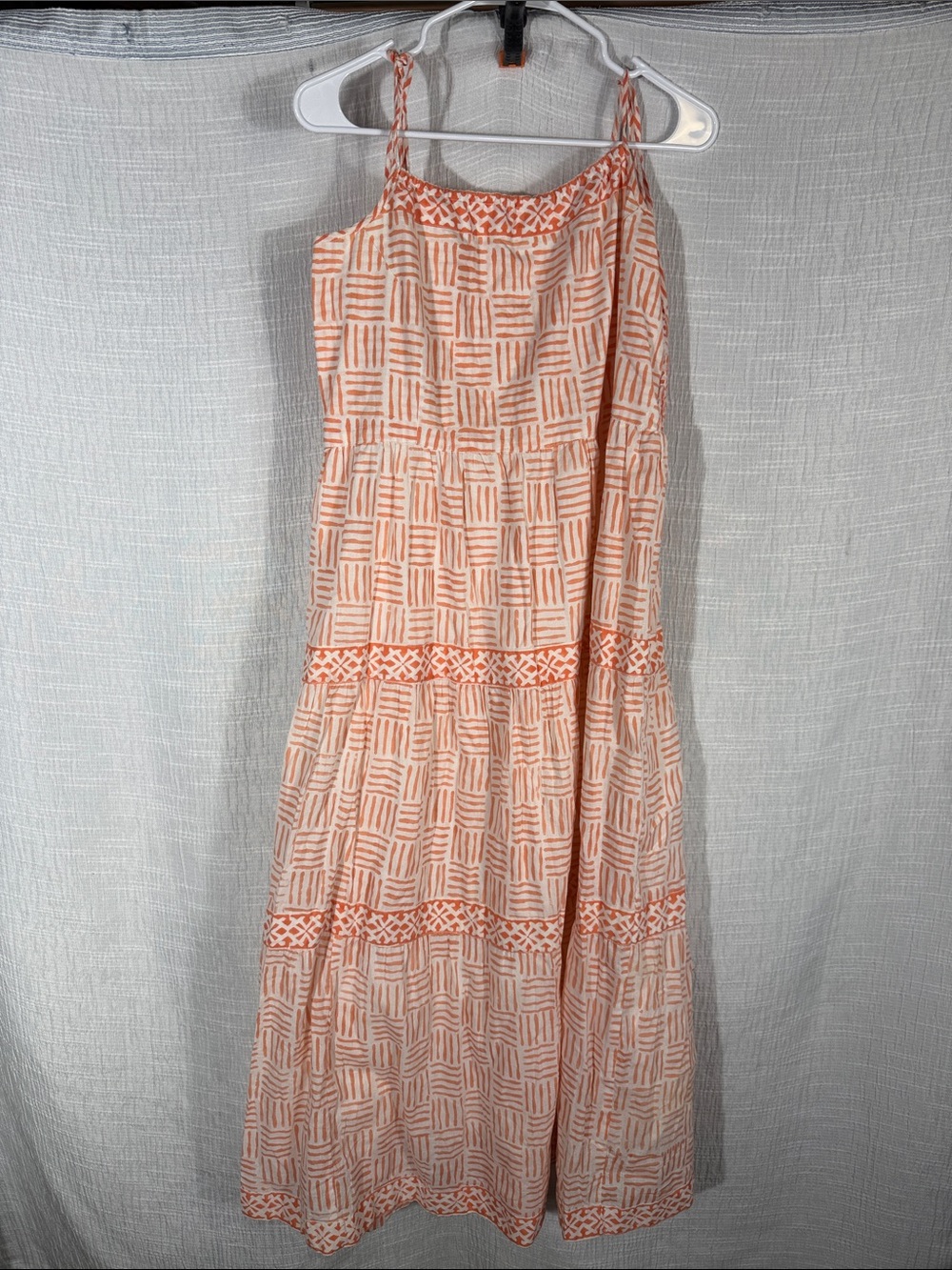 MAREA | Veranda Sleeveless Printed Maxi Dress in Melon/White, Size large - Picture 4 of 12